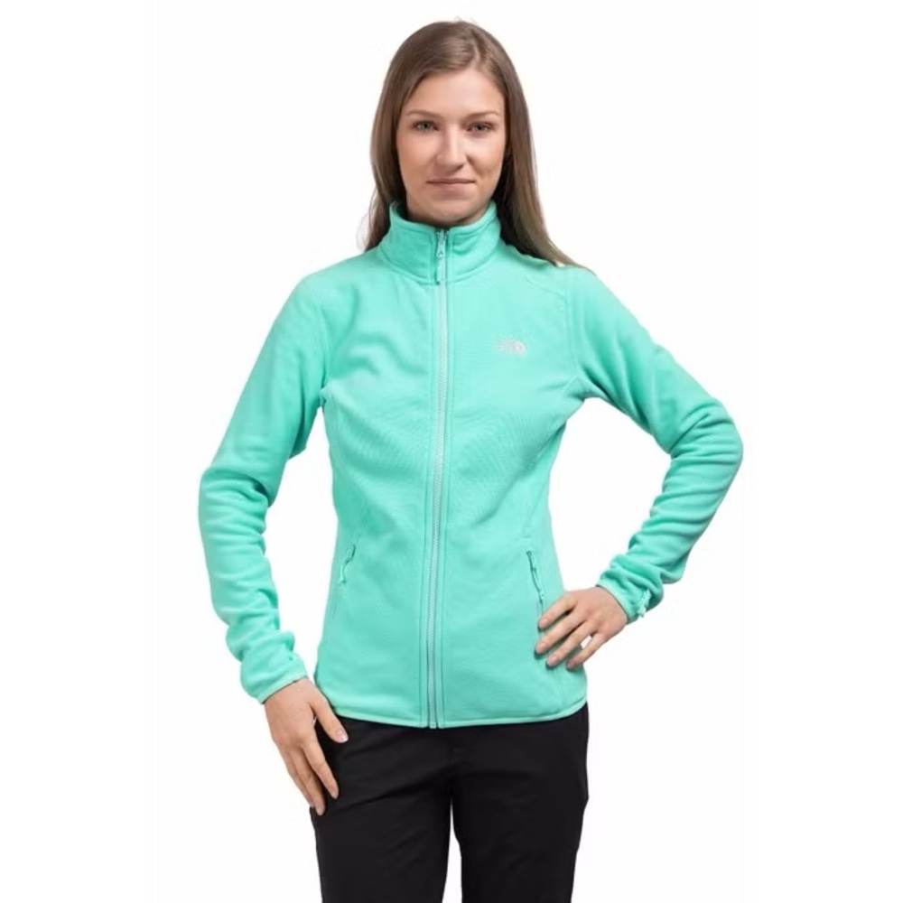 The North Face Green Polar Fleece Full Zip Jacket Outdoor Winter Snow Cozy Warm